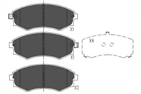 Тормозные колодки, дисковый тормоз (набор) PARTS KAVO KBP3027