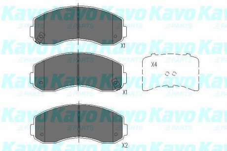 Гальмівні колодки, дискове гальмо (набір) PARTS KAVO KBP4021