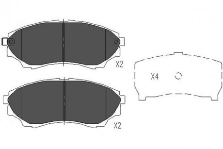 Гальмівні колодки, дискове гальмо (набір) PARTS KAVO KBP4514 (фото 1)