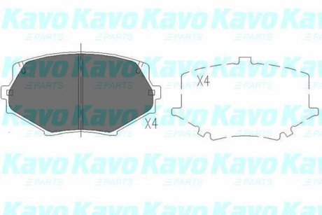 Гальмівні колодки, дискове гальмо (набір) PARTS KAVO KBP4527