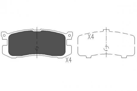 Гальмівні колодки, дискове гальмо (набір) PARTS KAVO KBP4537