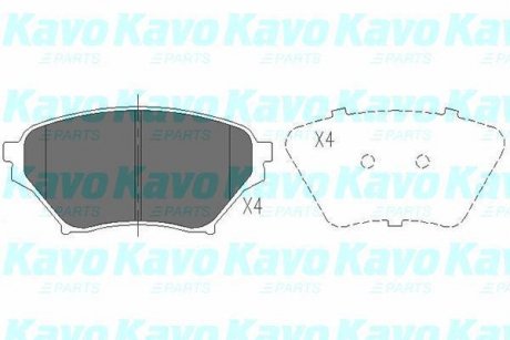 Гальмівні колодки, дискове гальмо (набір) PARTS KAVO KBP4549 (фото 1)