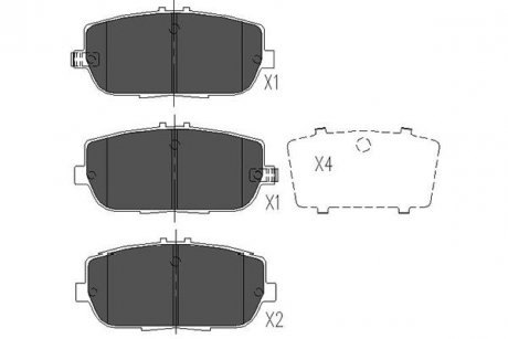 Гальмівні колодки, дискове гальмо (набір) PARTS KAVO KBP4551 (фото 1)