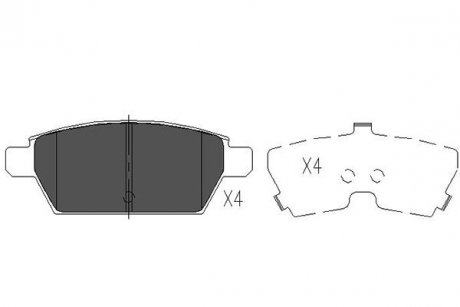 Тормозные колодки, дисковый тормоз (набор) KAVO KBP4554