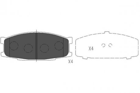 Гальмівні колодки, дискове гальмо (набір) PARTS KAVO KBP5527