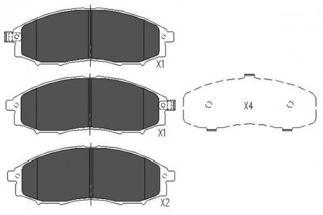 Гальмівні колодки, дискове гальмо (набір) PARTS KAVO KBP6518