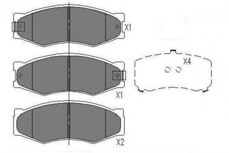 Гальмівні колодки, дискове гальмо (набір) PARTS KAVO KBP6524