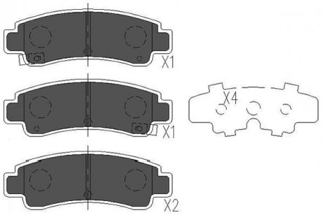 Гальмівні колодки, дискове гальмо (набір) PARTS KAVO KBP6546 (фото 1)