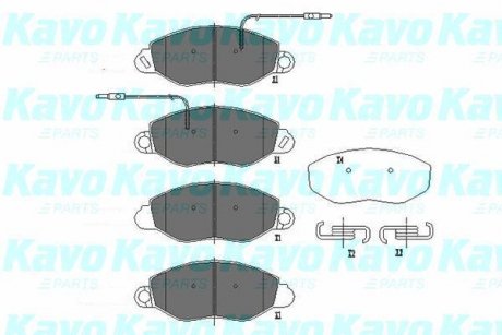 Гальмівні колодки, дискове гальмо (набір) PARTS KAVO KBP6586