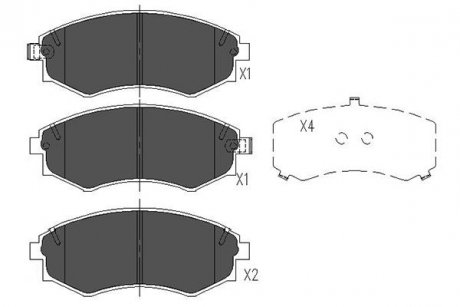 Гальмівні колодки, дискове гальмо (набір) PARTS KAVO KBP7504