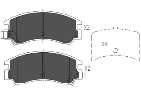 Гальмівні колодки, дискове гальмо (набір) PARTS KAVO KBP8008