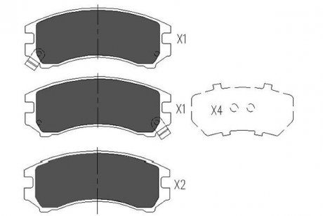 Гальмівні колодки, дискове гальмо (набір) PARTS KAVO KBP8513