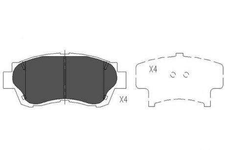 Тормозные колодки, дисковый тормоз (набор) PARTS KAVO KBP9042