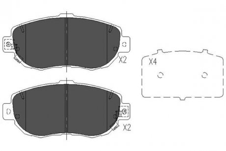 Тормозные колодки, дисковый тормоз (набор) PARTS KAVO KBP9044 (фото 1)