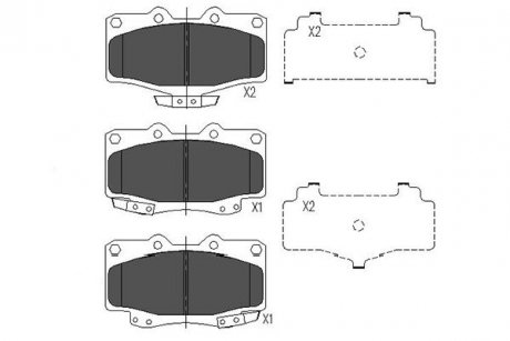 Гальмівні колодки, дискове гальмо (набір) PARTS KAVO KBP9054