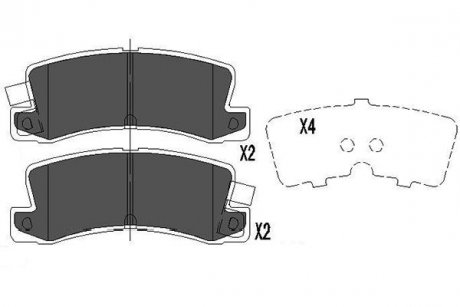 Гальмівні колодки, дискове гальмо (набір) PARTS KAVO KBP9058