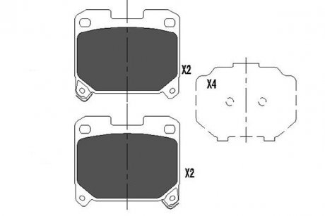 Гальмівні колодки, дискове гальмо (набір) PARTS KAVO KBP9063 (фото 1)