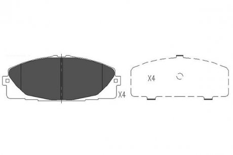 Гальмівні колодки, дискове гальмо (набір) PARTS KAVO KBP9089