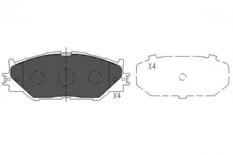 Гальмівні колодки, дискове гальмо (набір) PARTS KAVO KBP9094