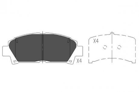 Тормозные колодки, дисковый тормоз (набор) KAVO KBP9110 (фото 1)