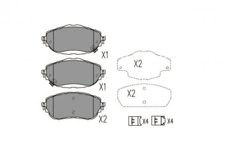 Комплект тормозных колодок PARTS KAVO KBP-9123 (фото 1)