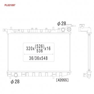 Радіатор охолодження двигуна KOYORAD PL021097