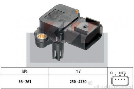Датчик давления воздуха, высотный корректор. Датчик, давление во впускном газопроводе KW 493076