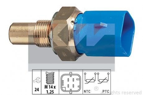 Датчик температури рідини охолодження. Датчик, температура охлаждающей жидкости. Датчик, температура охлаждающей жидкости KW 530320 (фото 1)