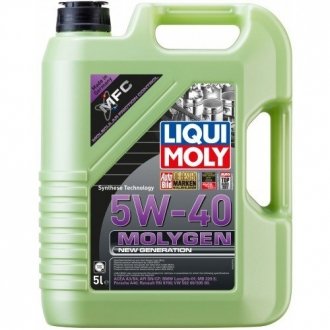 Л Molygen New Generation 5W-40 НС-синтетичне моторне масло API CF/SN, ACEA A3/B4, BMW LL-01, MB: 22 LIQUI MOLY 9055