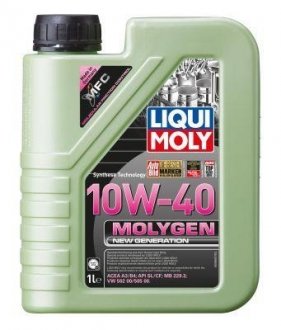 Л Molygen New Generation 10W-40 НС-синтетичне моторне масло API CF/SL, ACEA: A3/B4, MB 229.3, VW 50 LIQUI MOLY 9955