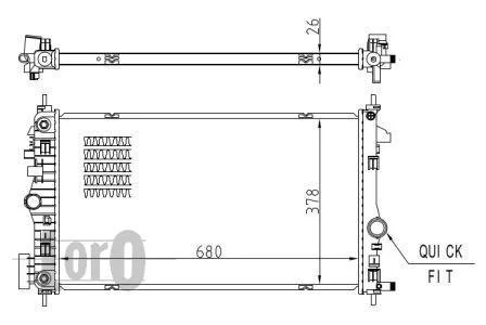 Радіатор охолодження двигуна INSIGNIA 2.0 CDTi 08- Loro 037-017-0090-B