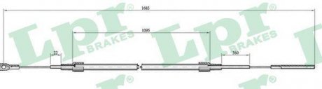 Трос ручного тормоза LPR C0071B (фото 1)
