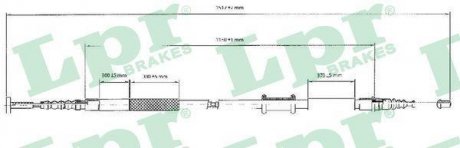 Трос ручного гальма LPR C0086B