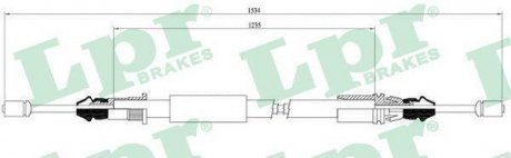 Трос ручного тормоза LPR C0108B