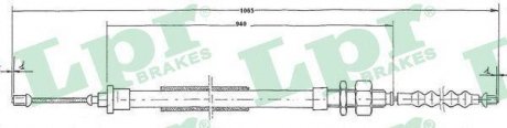 Трос ручного тормоза LPR C0114B