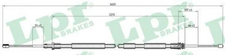Трос ручного тормоза LPR C0118B