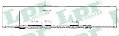 Трос ручного тормоза LPR C0119B