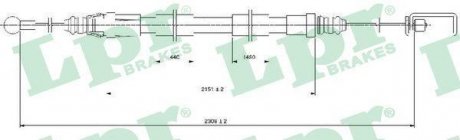 Трос ручного тормоза LPR C0129B