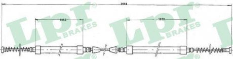 Трос ручного тормоза LPR C0161B