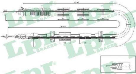 Трос ручного тормоза LPR C0206B