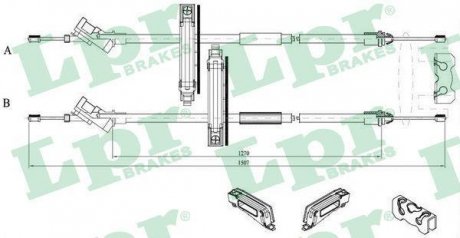 Трос ручного гальма LPR C0227B