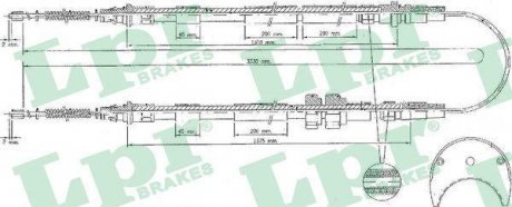 Трос ручного тормоза LPR C0234B
