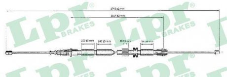 Трос ручного тормоза LPR C0263B