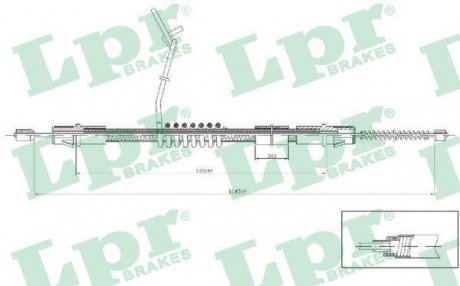 Трос ручного тормоза LPR C0287B