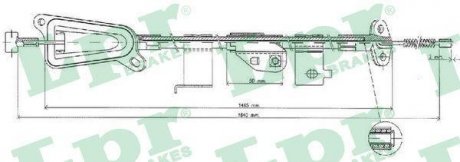 Трос ручного тормоза LPR C0482B (фото 1)