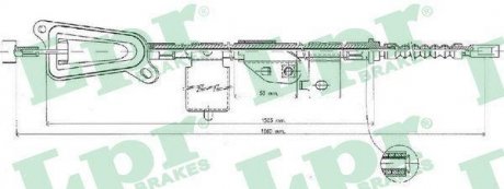 Трос ручного тормоза LPR C0484B