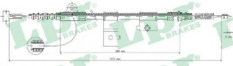 Трос ручного тормоза LPR C0513B