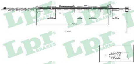 Трос ручного гальма LPR C0518B (фото 1)