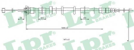 Трос ручного тормоза LPR C0519B (фото 1)