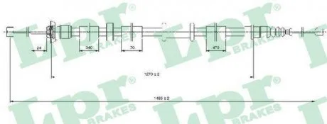 Трос ручного тормоза LPR C0520B
